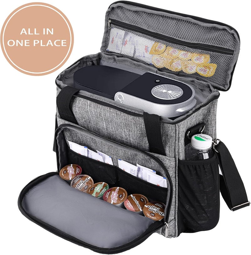 COVERQUE Coffee Maker Carring Bag for Keurig K-Slim/K-Express/K-Iced/Ninja PB041ST/Ninja PB051, Water Resistant Carry Case for Travel, Grey - Image 2